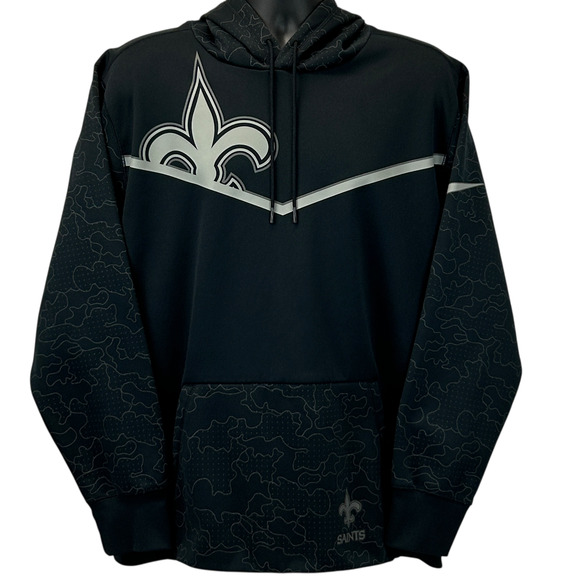 New Orleans Saints Reflective Hoodie Hooded Sweatshirt NFL Nike Black XL X-Large - Picture 1 of 9